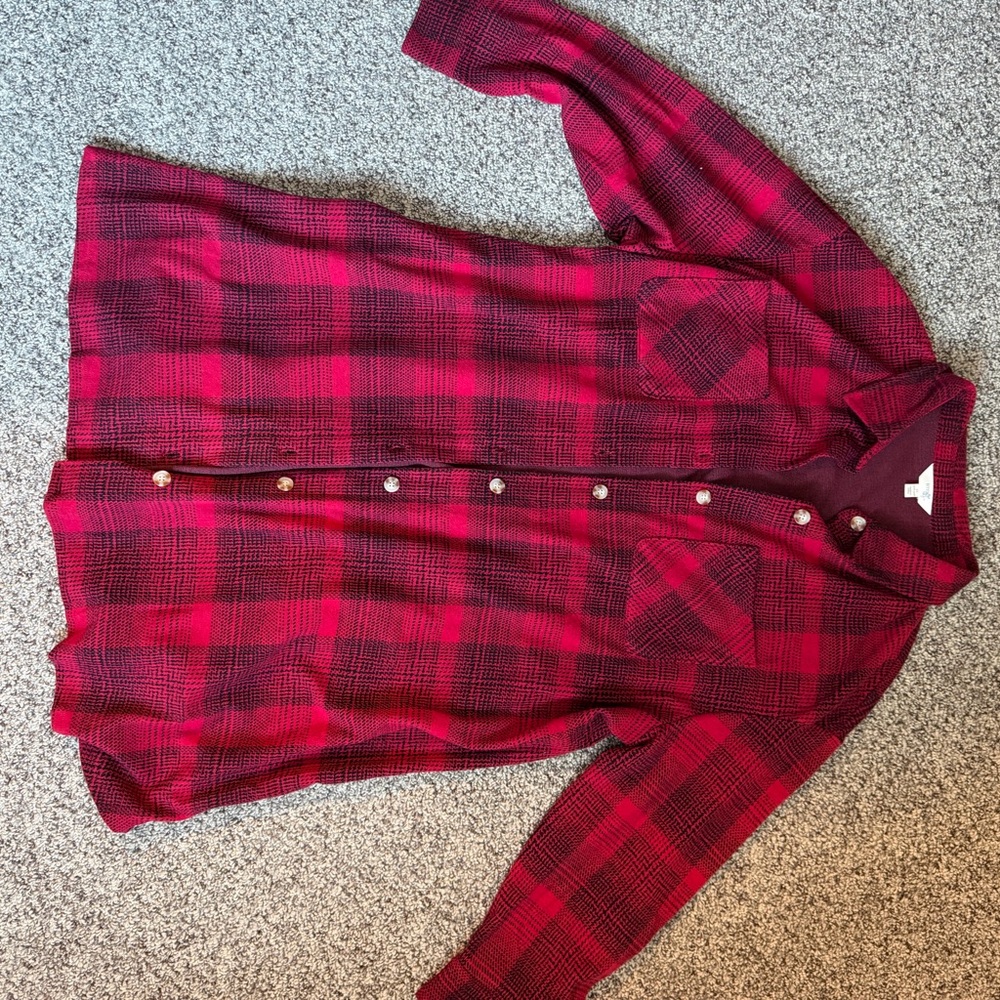 Red Plaid Button-Up - Picture 2 of 3